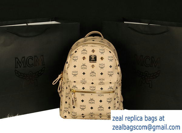 High Quality Replica MCM Stark Backpack Large in Calf Leather 8004 Apricot